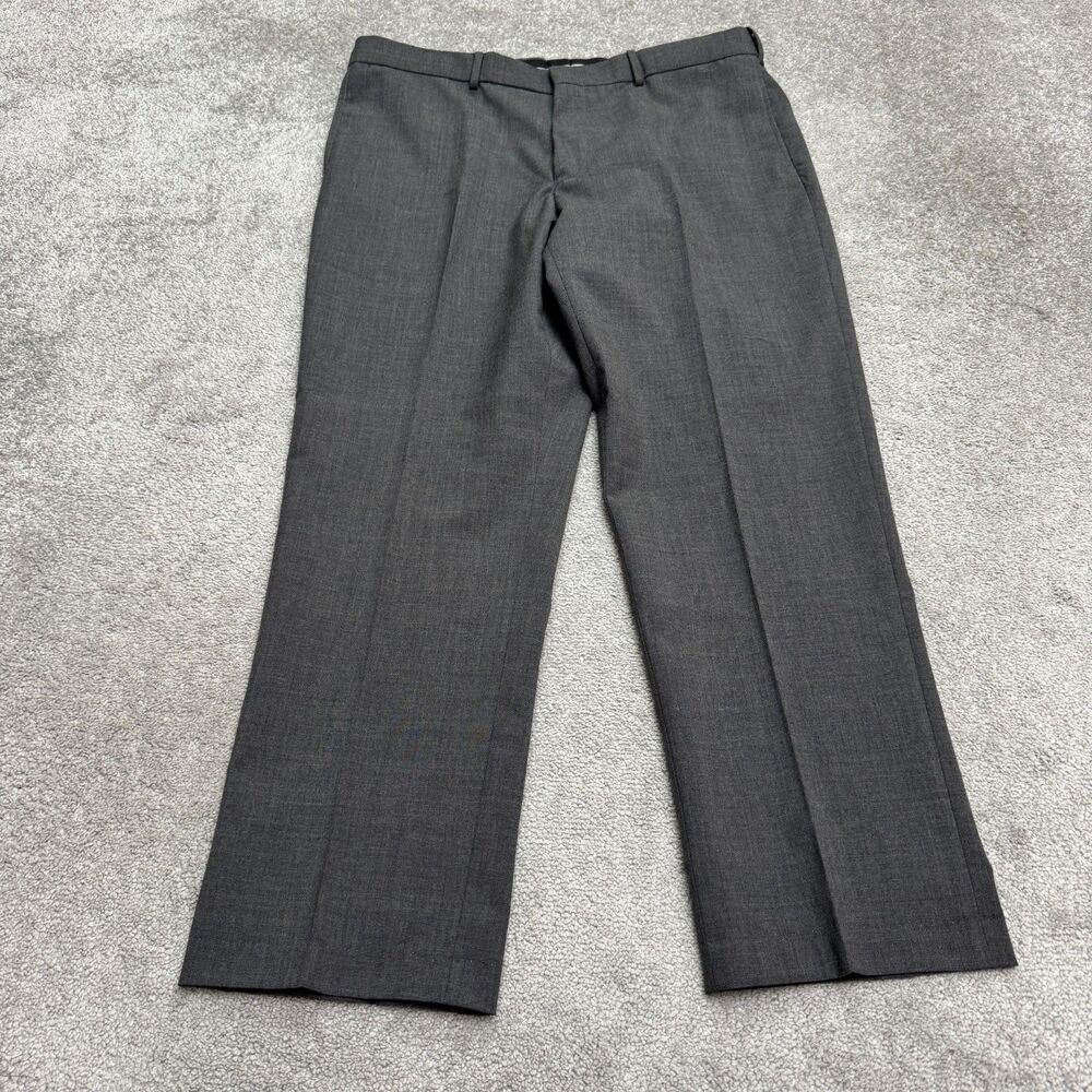 Louis Martin Wool Blend Straight Leg Dress Pants Mens 38 Charcoal Gray Work NWT